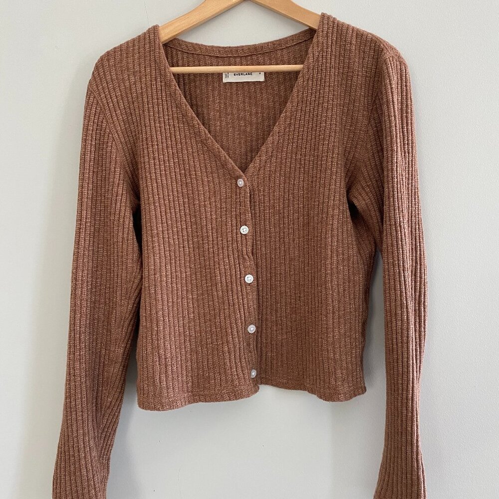 The Cozy Rib Cardigan - Carob Brown, size M